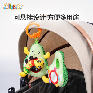 Jollybaby Jouet en peluche apaisant en tissu froissé, suspendu pour poussette et berceau, avec hochet et motif insecte, pour l'éveil aux fruits, unisexe 0-24 mois - Product Image 2