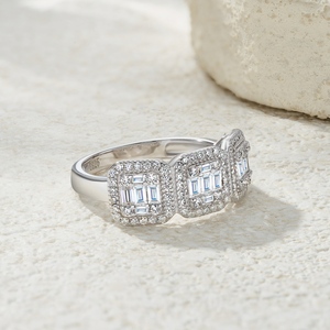 Vente en gros d'usine, bagues pour hommes en moissanite hip-hop avec plusieurs pierres précieuses, argent 925, grandes bagues fines pour femmes - Product Image 4