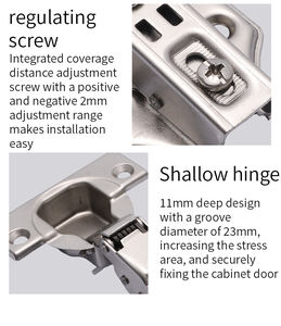 サプライヤー2D 90グラム双方向キャビネットドア油圧ソフトクローズ調整可能ヒンジキッチン家具金物アクセサリー寝室用 - Product Image 4