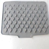 Tapis de drainage en silicone à motif cœur, antidérapant, imperméable, résistant à la chaleur, pour comptoir de cuisine, protection de table