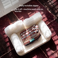Nouveau modèle transfrontalier de lit pour chien et chat, canapé double pour animaux de compagnie, avec coussin de soutien cervical en éponge, épaissi et chaud, motif Fair Isle, universel