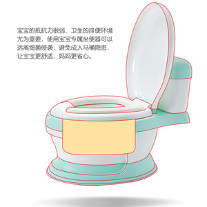 Siège de toilette pour l'apprentissage de la propreté pour garçons et filles, avec couvercle et coussin doux pour une utilisation facile et un positionnement confortable. - Product Image 4