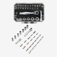 Jeu de 31 mini-clés à cliquet de précision avec embouts, rallonge carrée 1/4 pouce vers douille carrée + rallonge H6.35 vers carré 1/4 pouce