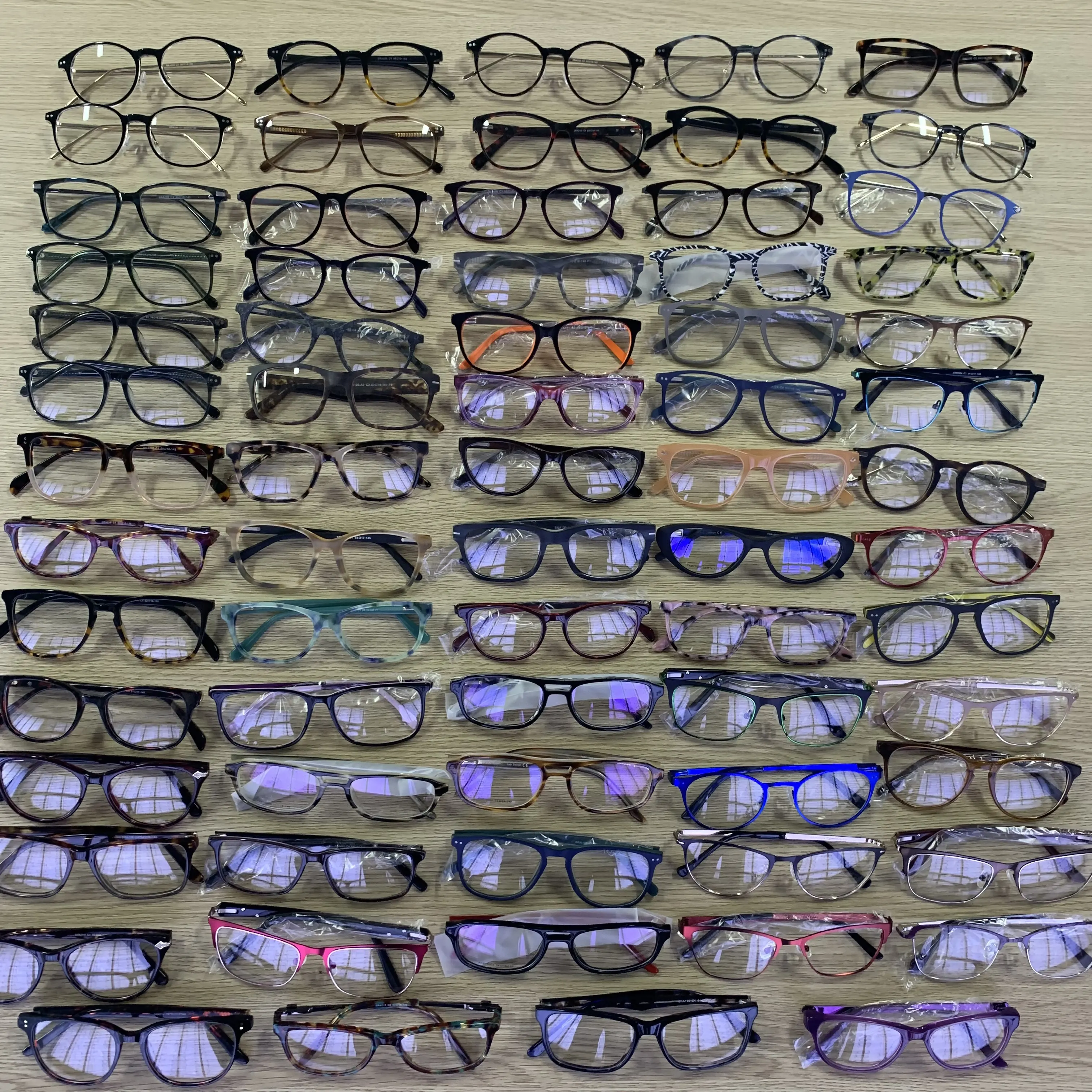 Bingkai Kacamata Optikal Asetat Murah, Stok Kacamata Tersedia Campuran