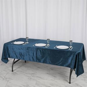 Mantel de terciopelo rectangular de gran tamaño negro champán al por mayor cubierta de lujo para eventos mesa de cena formal de 156 pulgadas - Product Image 4