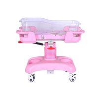 LK A24 Lit d'hôpital mobile pour bébé en plastique ABS, plusieurs couleurs, design inclinable pour nouveau-nés, roulettes silencieuses, inclinaison 0-12, 90x55cm