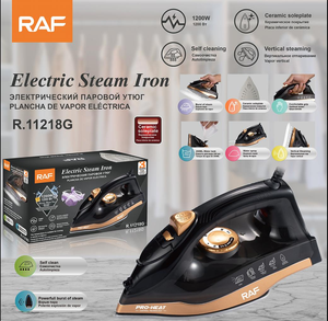 Fer à <span class=keywords><strong>vapeur</strong></span> électrique RAF R.11218 1200W avec semelle en céramique 200ML, fonction <span class=keywords><strong>vapeur</strong></span> puissante, pulvérisation d'eau et défroissage vertical pour usage domestique quotidien - Product Image 2