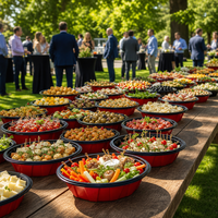 Conteneur thermoformé robuste P2000-250 rouge et noir pour la restauration, bol bento jetable