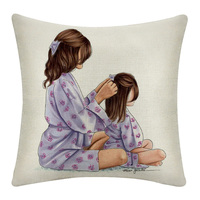 Housse de coussin tendance pour maman et bébé, motif Super Mom, pour la fête des mères, décoration de canapé, cadeau pour la maison