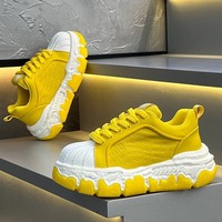 Chaussures décontractées à lacets pour hommes, style étudiant, en cuir lisse, à plateforme rehaussante, tendance printemps-automne, couleur blanche