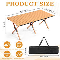 Table de camping pliable en métal à haute capacité de charge, portable, pour pique-nique, barbecue en plein air, plage