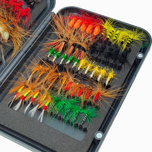 Pêche à <span class=keywords><strong>la</strong></span> truite mouches sec humide <span class=keywords><strong>nymphe</strong></span> banderoles assortiment de mouches avec boîte pêche à <span class=keywords><strong>la</strong></span> <span class=keywords><strong>mouche</strong></span> mouches leurres Kits plume 100G - Product Image 2