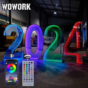 WOWORK 2026, Espejos Infinitos Gigantes de Metal Iluminados de 3 pies, 4 pies, 5 pies, 1 m, 120 cm, Números de Carpa para Fiestas de Cumpleaños y Eventos de <span class=keywords><strong>Alquiler</strong></span> - Product Image 2