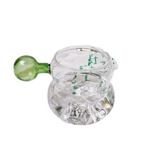 Tasse à eau créative en verre borosilicate à simple paroi, en forme de gourde, avec poignée sphérique, pour boissons froides, résistante aux hautes températures