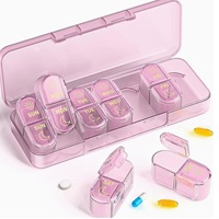 Organisateur de pilules hebdomadaire 2 fois par jour, boîte à pilules quotidienne AM/PM 7 jours avec grandes ouvertures pour une utilisation facile, conteneur à médicaments