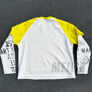 Custom Heavyweight Streetwear Mens Layer Long Sleeve t <b>Shirts</b> Cotton Oversized Applique Patch Double Layer Long Sleeve T-<b>shirt</b> - Product Image 5