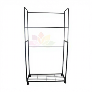 Perchero Metálico de Dos Niveles con Ruedas, Estilo Minimalista, Organizador de Ropa - Product Image 6