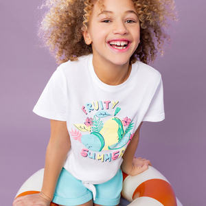 Shorts de Punto Turquesa Ajustados para Niñas, Mezcla de Algodón y Poliéster Transpirable, Cierre con Cordón, Uniformes Escolares, Estilo Casual Elegante - Product Image 3