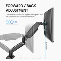 Support d'écran en ligne avec bras ergonomique réglable en hauteur pour bras de moniteur de 13 à 27 pouces