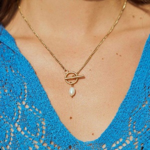 Joyería Personalizada de Lujo, Collares de Acero Inoxidable, Cadena de Perlas Naturales de Agua Dulce, Collares Impermeables para Mujer - Product Image 4