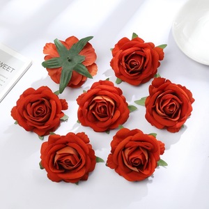 F-1232 Roses artificielles en soie en gros à bas prix, têtes colorées décoratives - Product Image 4