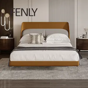 独特设计热卖皮革大床套装家具卧室豪华美容床