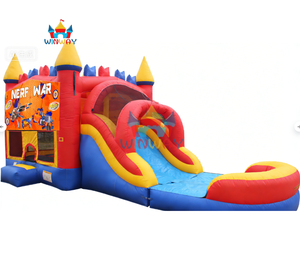 Château gonflable sur le thème de la guerre NERF avec toboggan, qualité commerciale, pour les fêtes d'enfants - Product Image 4