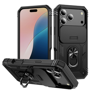 Camera len bảo vệ trường hợp đối với iPhone 17 Pro Max 16e 17 không khí 15 14 cộng với 11 12 13 Vòng đứng chủ Cover quay lại vỏ điện thoại - Product Image 1
