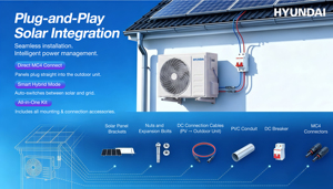 Climatiseur solaire hybride 12000 BTU avec pompe à chaleur et 4 entrées PV MPPT, système de refroidissement économe en énergie A++, architecture PV 4 MPPT - Product Image 6