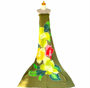 ชุดเดรสลายดอกไม้พิมพ์ลายมือ แบรนด์ SARI PARI เนื้อผ้าเย็นสบาย ไซส์ใหญ่ สำหรับผู้หญิง ผลิตจากผ้าเรยอน 100% มีสีให้เลือกหลากหลาย - Product Image 2