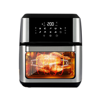 Oven Listrik Multifungsi Stainless Steel Laris Manis, Air Fryer Kapasitas Besar 12L, Komersial Rumah Tangga Digital Pintar