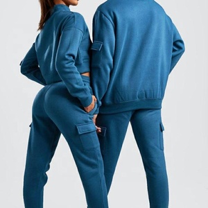 Custom Tracksuits for Men With Pockets <strong>Ladies</strong> Short Top Blank Zipper Custom Sports <strong>Suit</strong> - Product Image 5