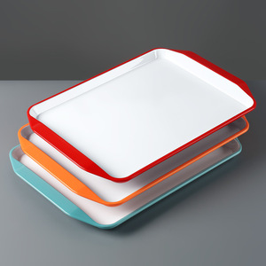 <b>Melamine</b> commercial trays, canteen and kindergarten serving trays, tea trays, bread rectangular two-tone display trays - Product Image 2