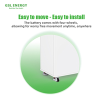 Batterie GSL ENERGY 20 kWh, stockage d'énergie solaire hors réseau, batterie lithium domestique 51,2 V 400 Ah 20 kWh, batterie hybride Lifepo4 avec roues
