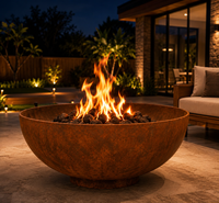 Bol à feu en acier corten personnalisé - Bol à feu de jardin extérieur avec finition rustique, plusieurs tailles et couleurs disponibles