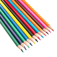 Crayons de couleur hexagonaux, 12 pièces, crayons de couleur en bois brillants standard pour enfants d'âge scolaire, papeterie pour dessin et coloriage, vente en gros