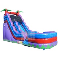 Toboggan gonflable de surf de 20 pieds avec piscine amovible en PVC, usage commercial extérieur