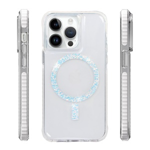 Aikusu Source Manufacturers Design Coques de téléphone magnétiques transparentes antichoc en TPU avec paillettes pour iPhone 15 11 Pro Max - Product Image 1