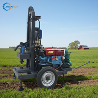 Foreuse rotative pour puits d'eau - Modèle YCS-130W à moteur diesel, profondeur maximale de 130 m, petite machine de forage portable avec pompe