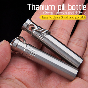 Pastillero de Metal de titanio resistente al agua, llavero de bolsillo, Mini pastillero de viaje portátil, herramienta de mano de emergencia - Product Image 2