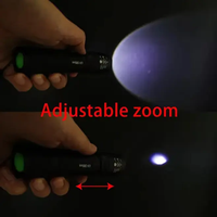 Lampe torche UV 395nm en alliage d'aluminium, zoom LED, piles AAA, portée du faisceau 100-200m, autonomie 6-8h, utilisation en camping