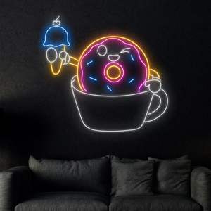 Winbo decorazione negozio di gelateria luce al Neon per parete di alta qualità luminosa Led segno pubblicitario Boba Tea Shop cibo insegna al Neon personalizzata - Product Image 4