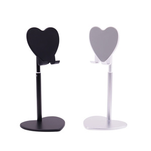Heart-shaped Extendable Lazy <b>Stand</b> For Mobile Phones <b>Tablets</b> Desk Support Alloy Material Telescopic Design Universal Holder - Product Image 1