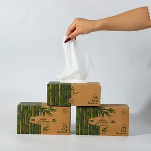 Vente chaude Premium Matière première Mouchoirs en papier Boîte cubique Boîte de mouchoirs en bambou