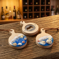 Imán de Resina para Refrigerador y Abrebotellas de Doble Uso, Ecológico, con Diseño de Olas Oceánicas, Hecho a Mano, Regalo Promocional con Temática de Playa