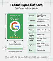 Support en acrylique pour carte RFID NFC avec évaluation Google Review, capteur intelligent, design personnalisable, NFC haute fréquence pour usage hôtelier Google