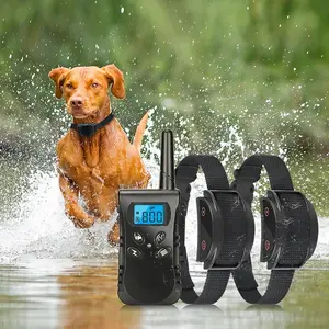 Waterproof Shock Stop Bark Collar Train 2 Dogs Rechargeable Remote Dog Training Collar
