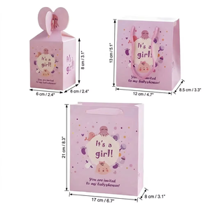 Scatole di Carta per Confezioni Regalo Baby Shower, Scatole per Cioccolatini con Manico per Feste di Rivelazione del Sesso del <span class=keywords><strong>Neonato</strong></span> - Product Image 2