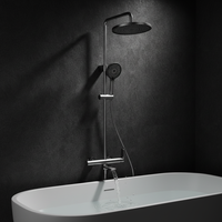 Système de douche et bain en acier inoxydable 304 couleur bronze, avec bec de baignoire, ensemble de douche murale effet pluie et douchette à main