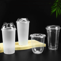 Tapas de Domo Transparentes de PET de Grado Alimenticio de 89/90/93/98 mm con Orejas de Oso Panda, Desechables, para Vasos de Batidos y Boba de 12 oz, Cierres de Botella de Fácil Apertura